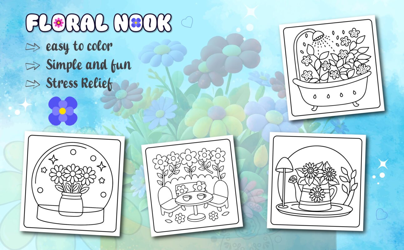 floral nook coloring book