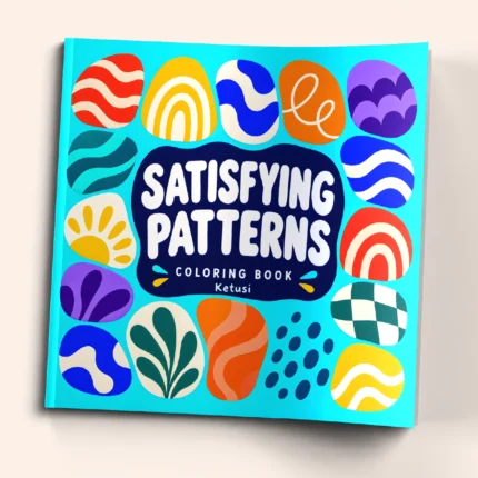 Satisfying Patterns Coloring Book by Ketusi with colorful abstract geometric pattern cover